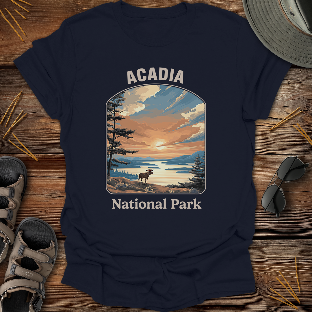 Acadia National Park Vintage Sunset T-Shirt