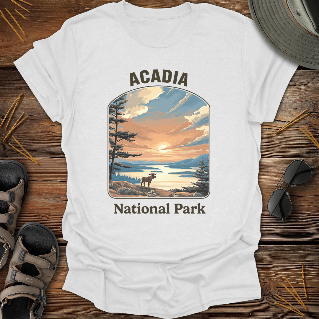 Acadia National Park Vintage Sunset T-Shirt
