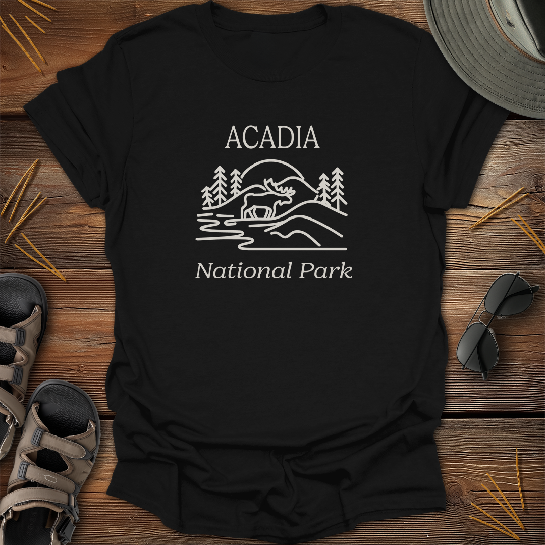Acadia National Park Drawing T-Shirt
