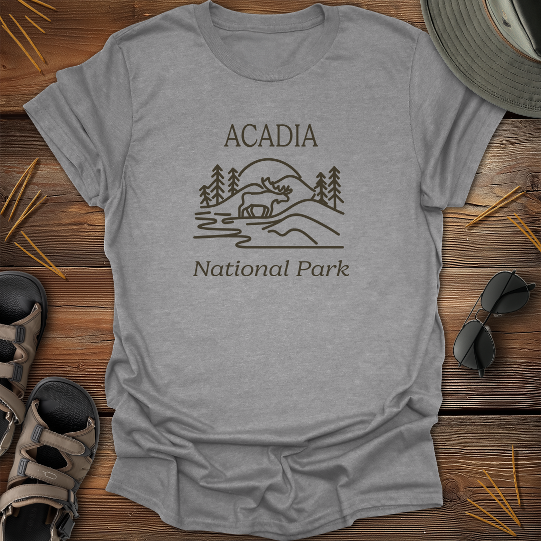 Acadia National Park Drawing T-Shirt