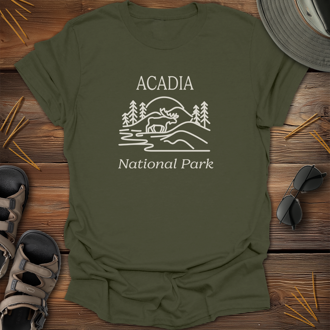 Acadia National Park Drawing T-Shirt