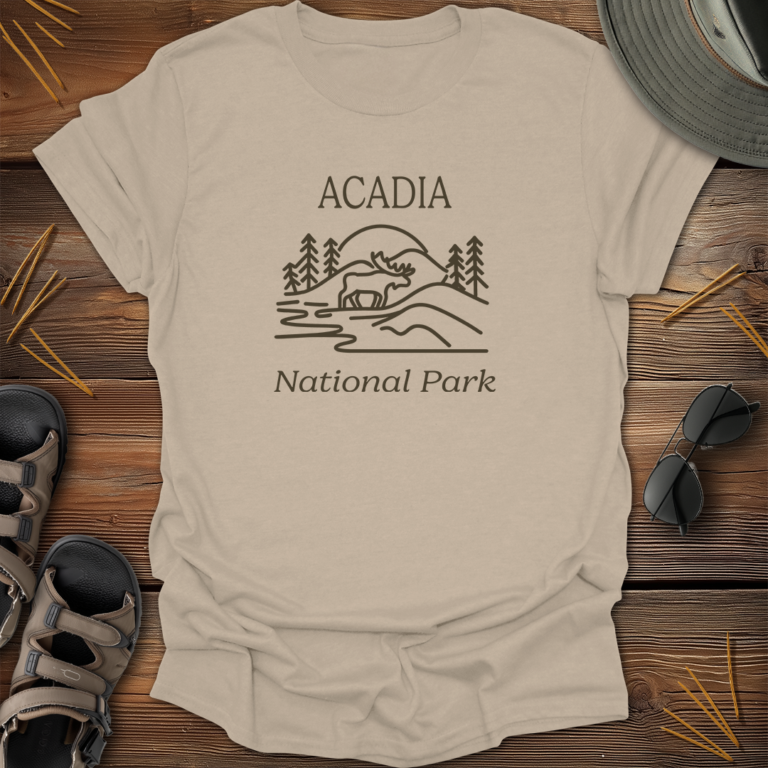 Acadia National Park Drawing T-Shirt