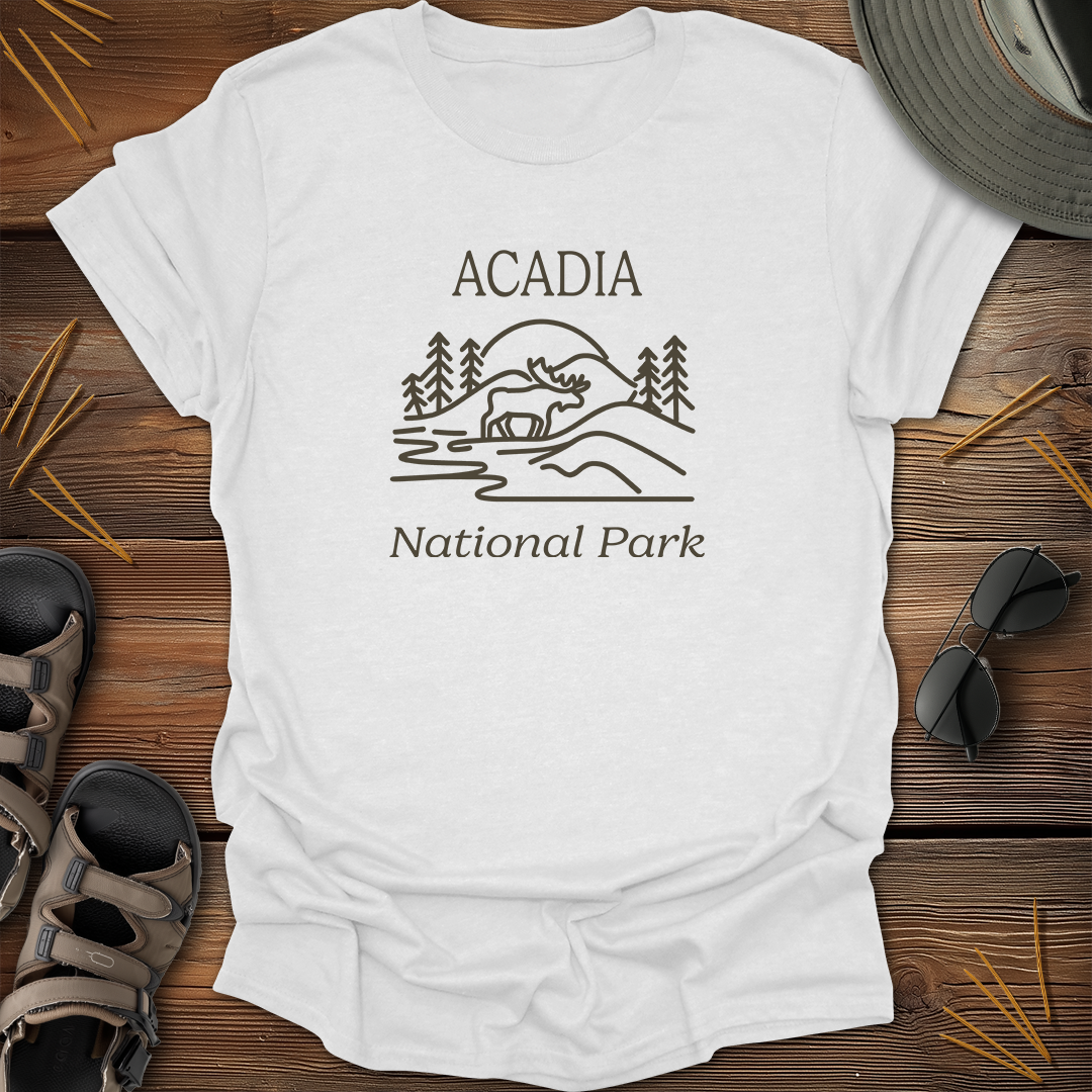 Acadia National Park Drawing T-Shirt