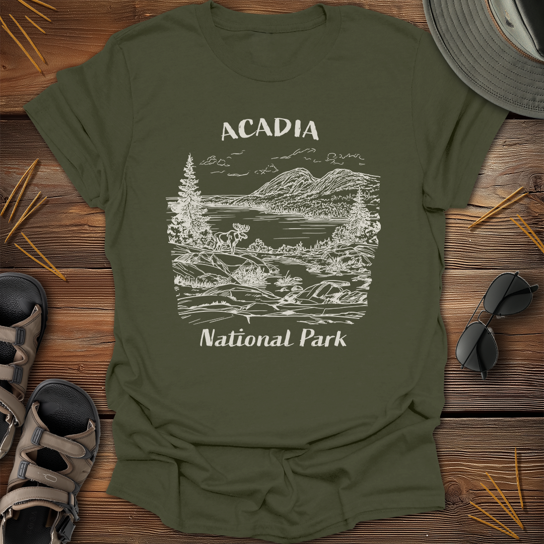 Acadia National Park Sketch T-Shirt