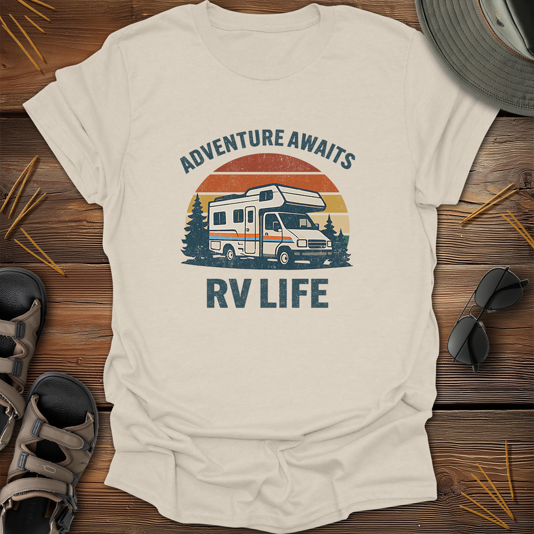 Adventure Awaits RV Life Retro T-Shirt