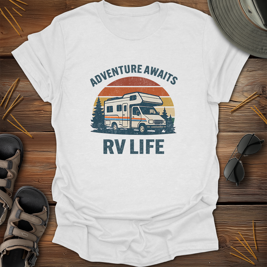 Adventure Awaits RV Life Retro T-Shirt