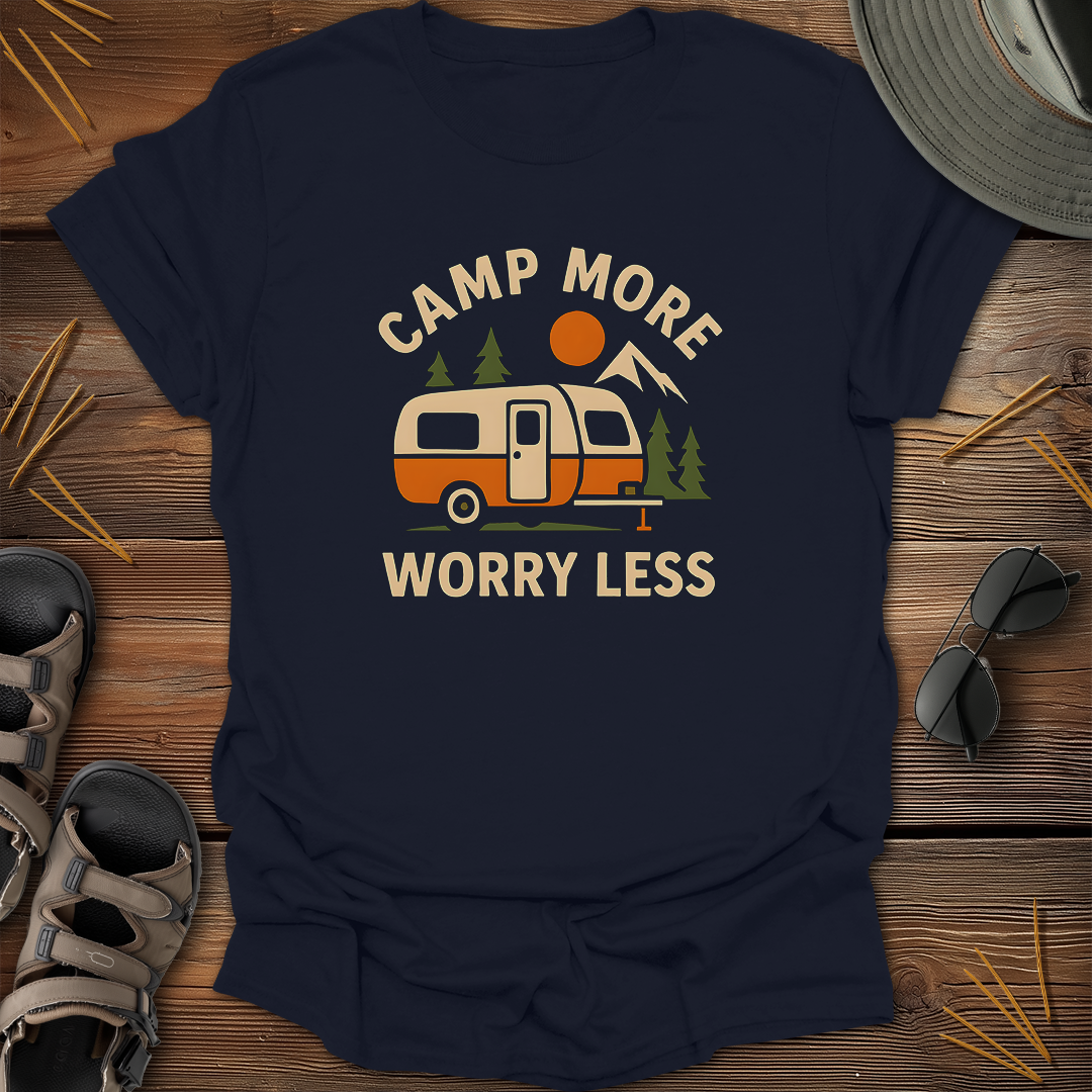 Camp More Worry Less Retro T-Shirt