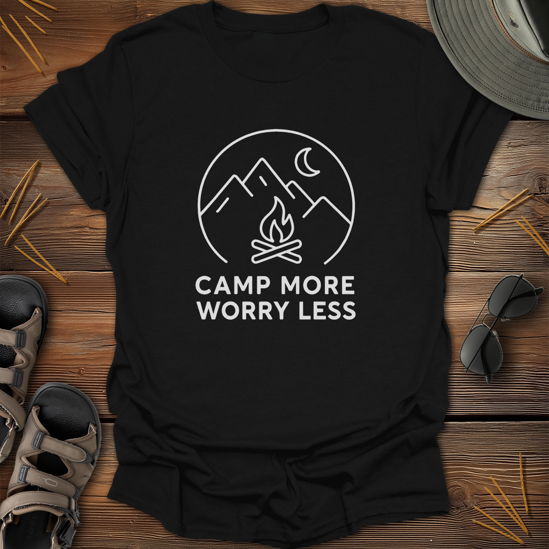 Camp More Worry Less Drawing T-Shirt