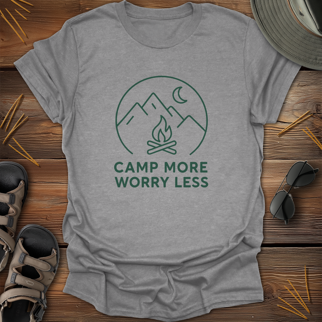 Camp More Worry Less Drawing T-Shirt