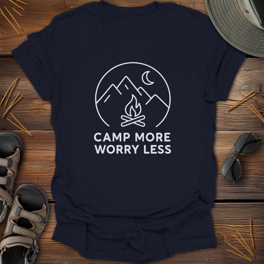 Camp More Worry Less Drawing T-Shirt