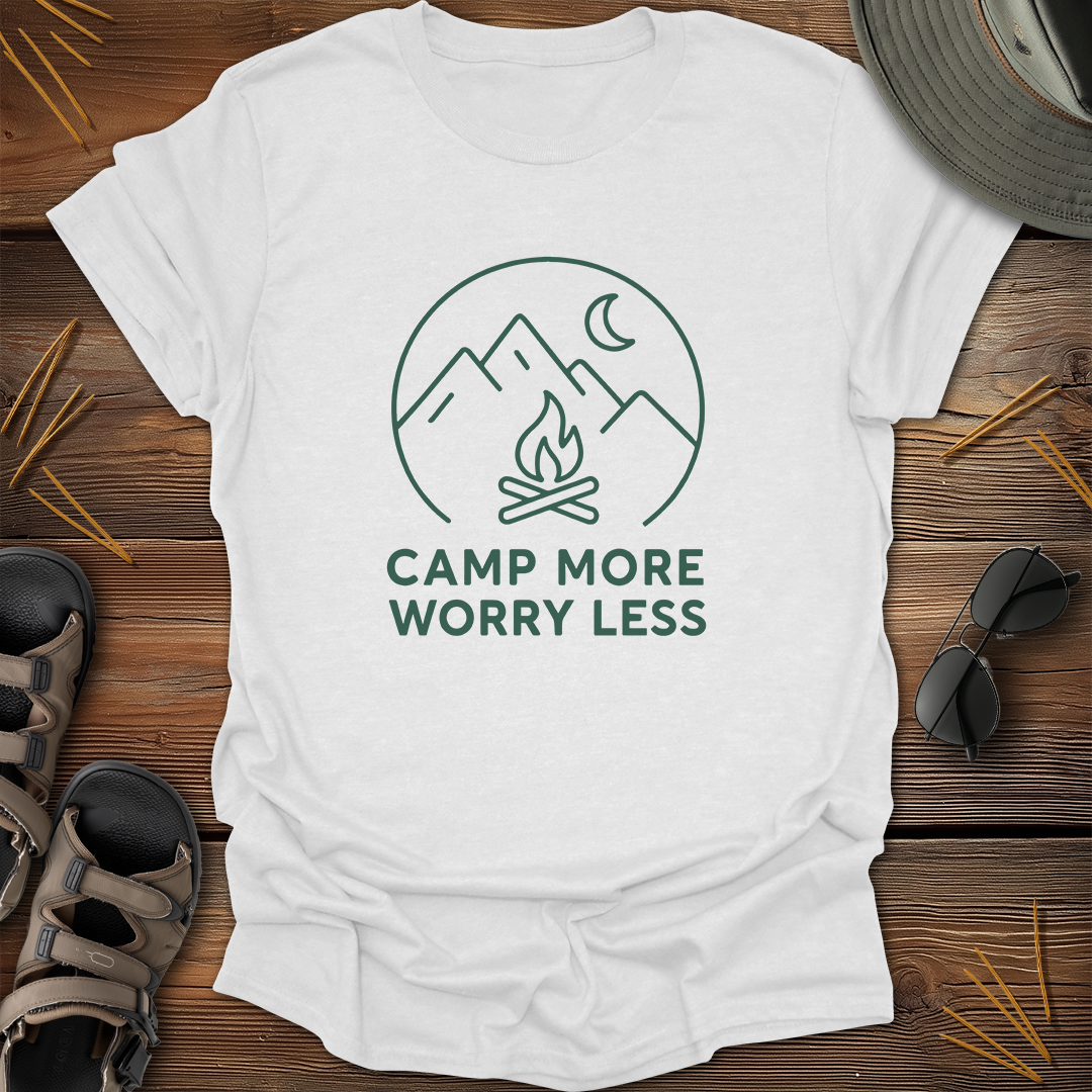Camp More Worry Less Drawing T-Shirt