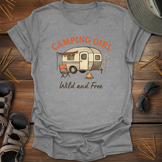 Camping Girl Wild and Free T-Shirt