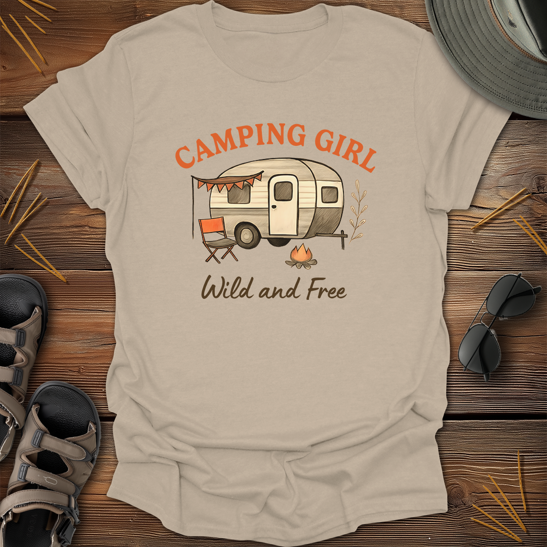 Camping Girl Wild and Free T-Shirt