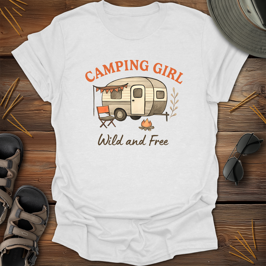 Camping Girl Wild and Free T-Shirt