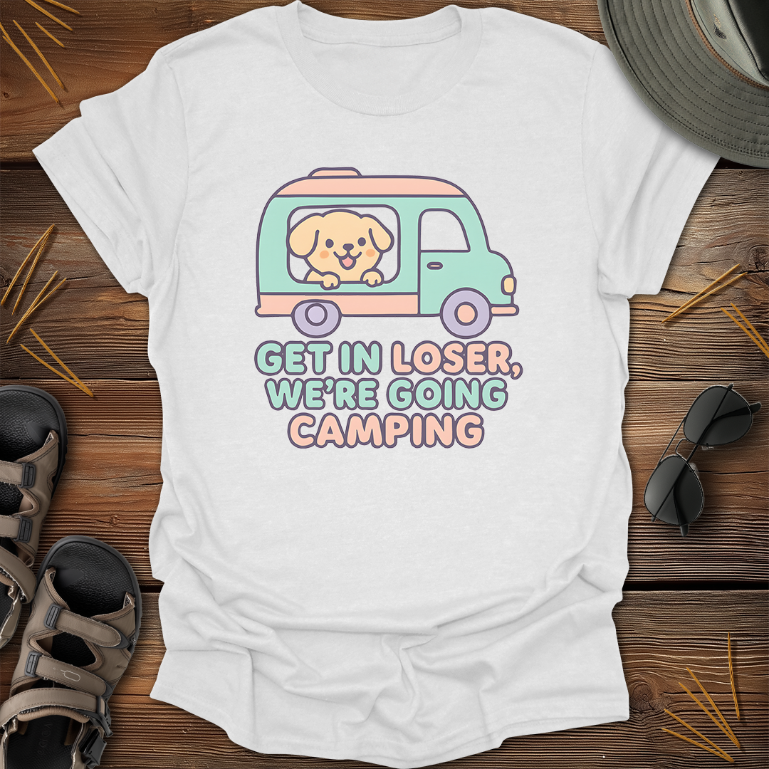Puppy Get In Going Camping Kawaii T-Shirt