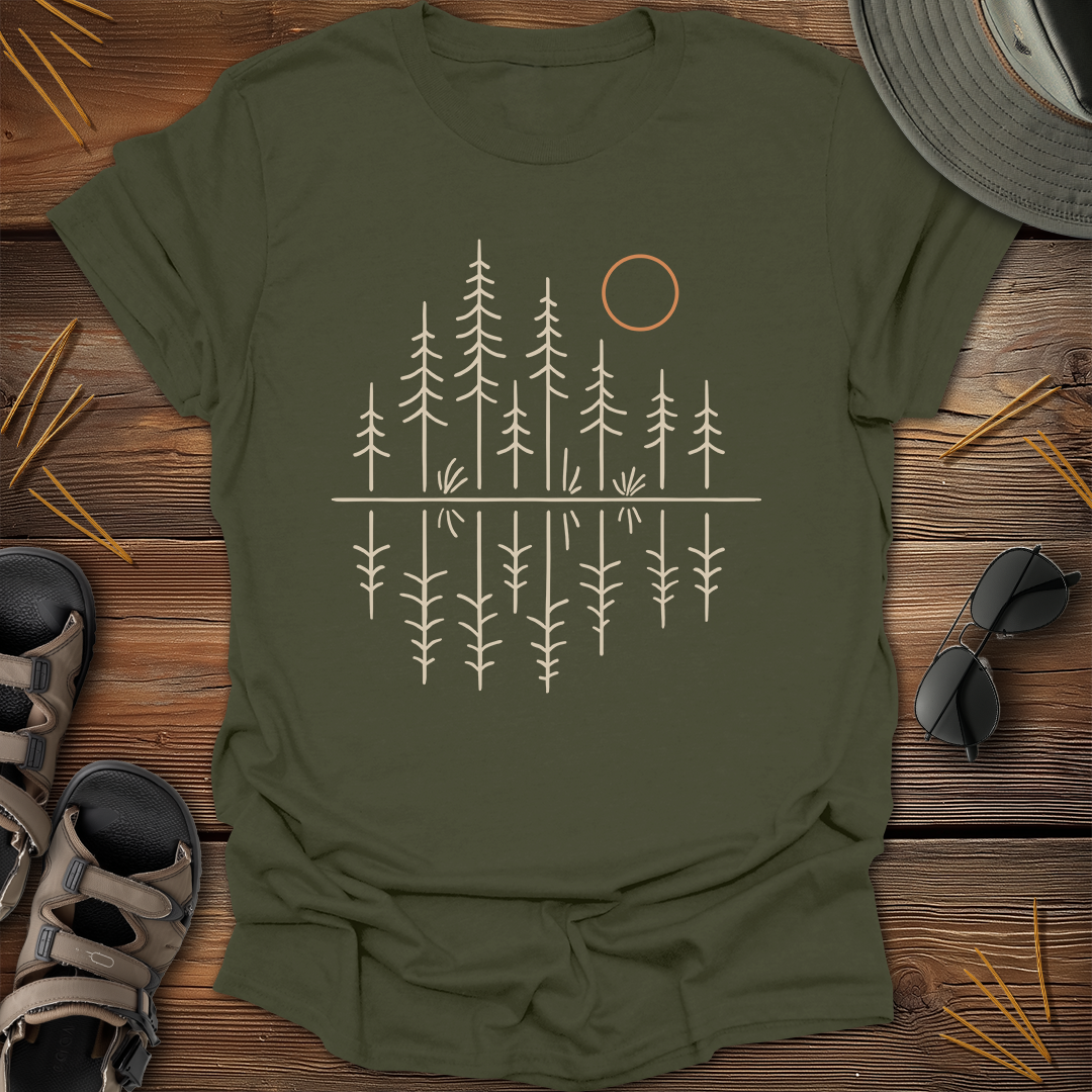 Pacific Northwest Forest Drawing T-Shirt
