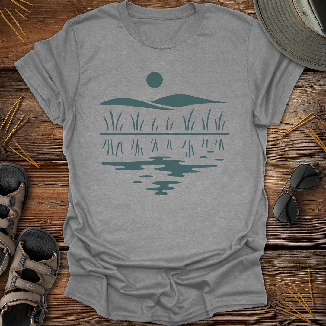 Midwest Prairie Hills Drawing T-Shirt