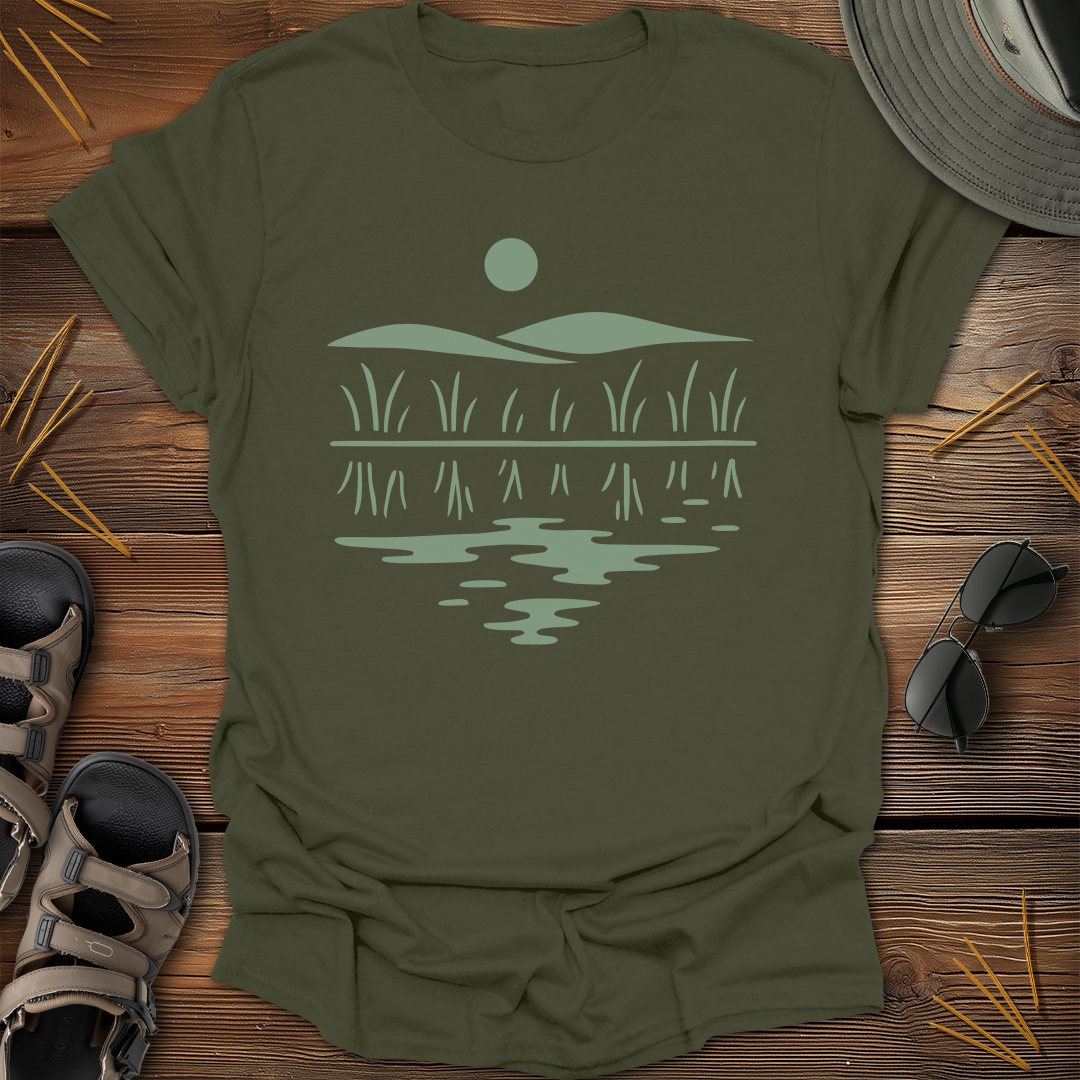 Midwest Prairie Hills Drawing T-Shirt