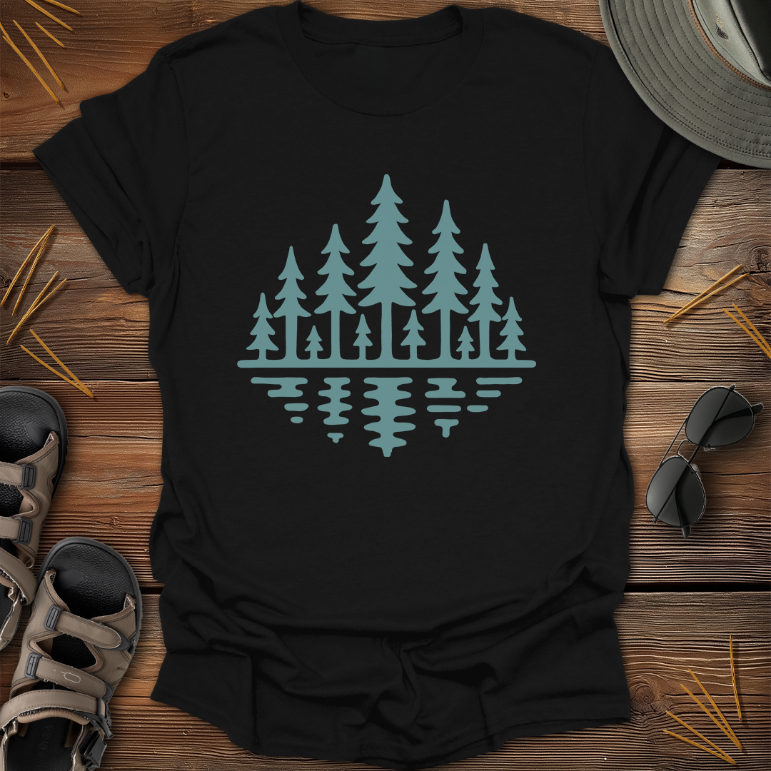Forest Reflection Drawing T-Shirt