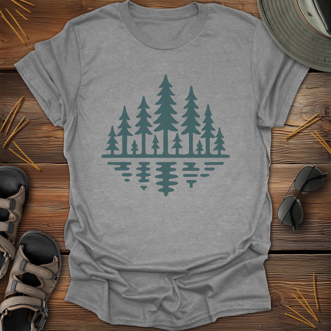 Forest Reflection Drawing T-Shirt