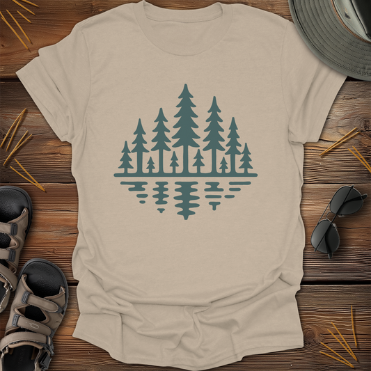 Forest Reflection Drawing T-Shirt