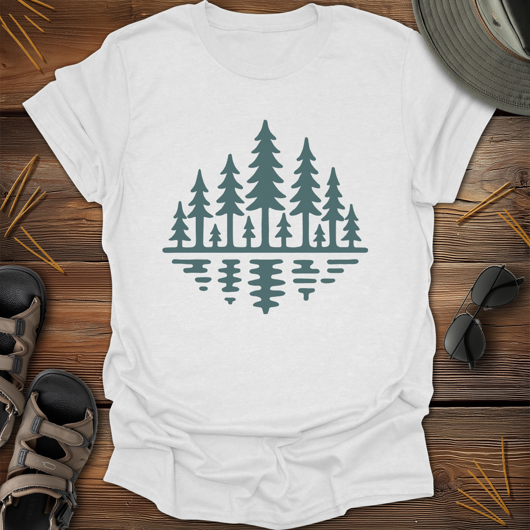 Forest Reflection Drawing T-Shirt