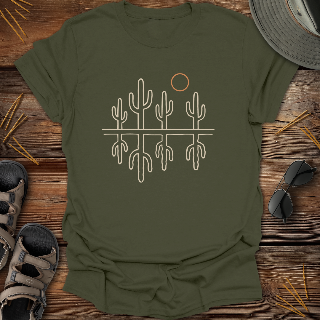 Sonoran Cactus Heat Drawing T-Shirt