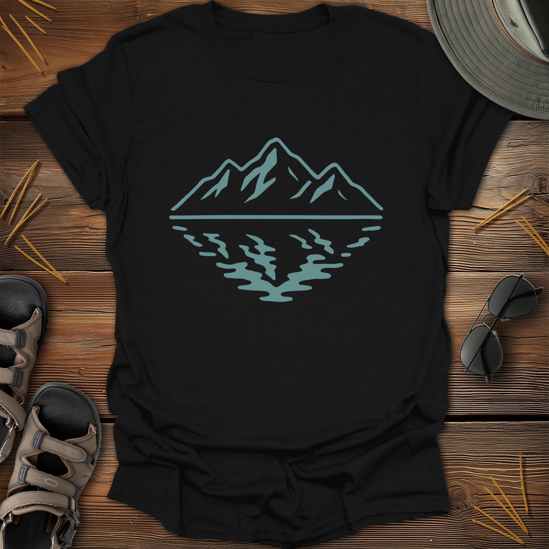 Mountain Reflection Dark Graphic T-Shirt