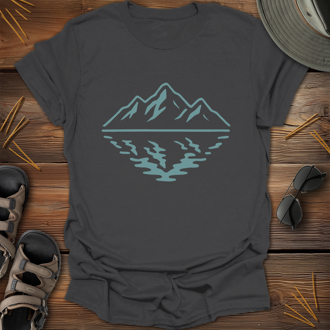 Mountain Reflection Dark Graphic T-Shirt