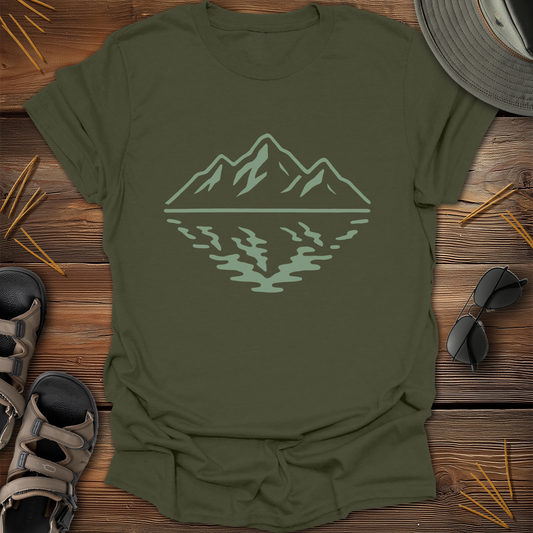 Mountain Reflection Dark Graphic T-Shirt