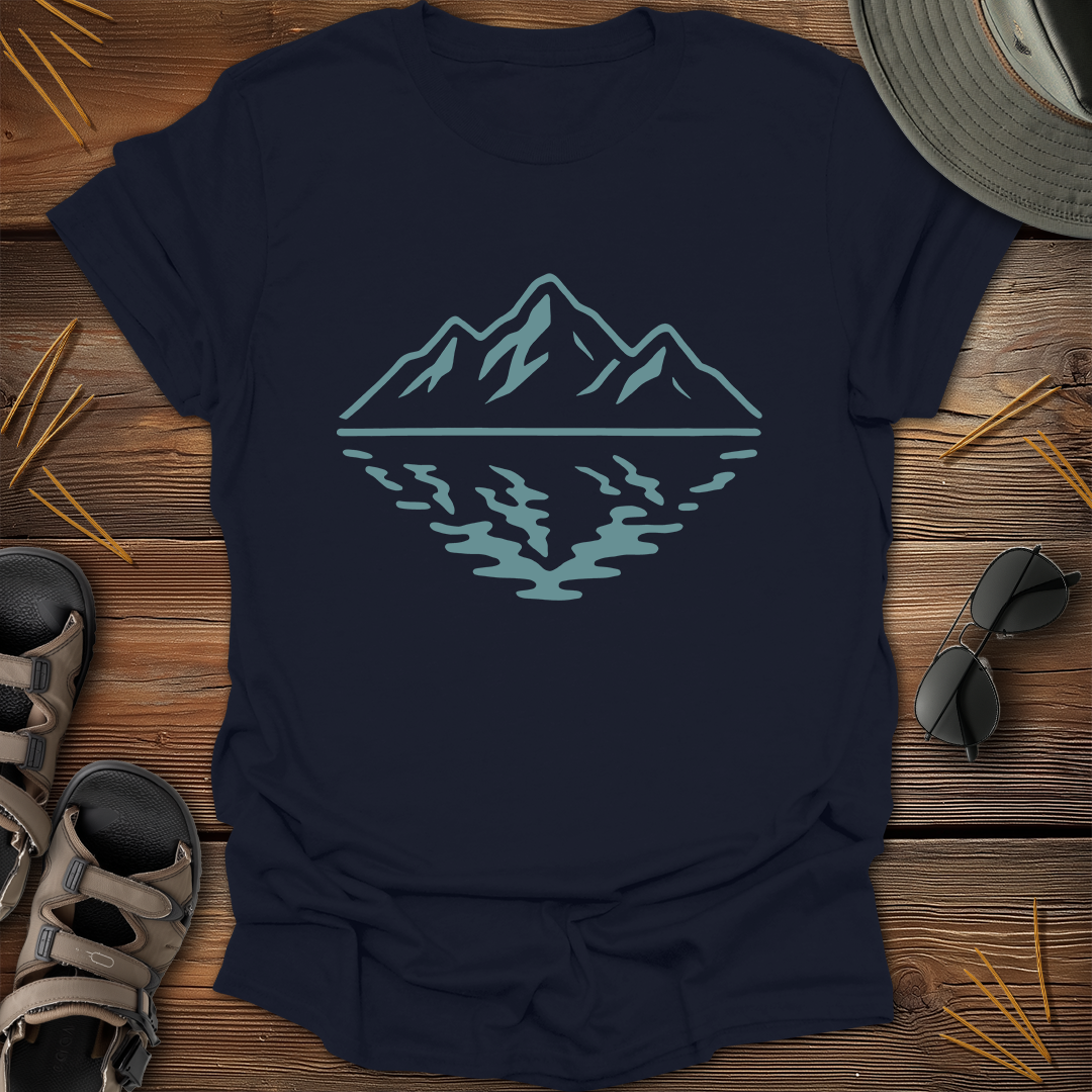Mountain Reflection Dark Graphic T-Shirt