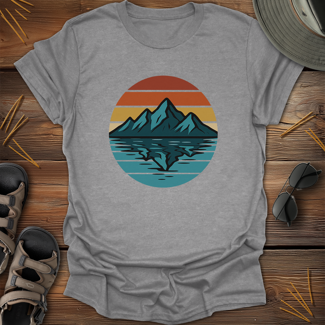 Retro Mountain Lake Reflection T-Shirt