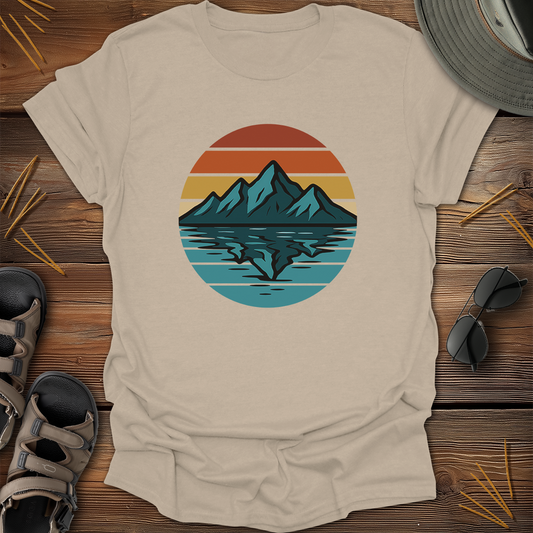 Retro Mountain Lake Reflection T-Shirt