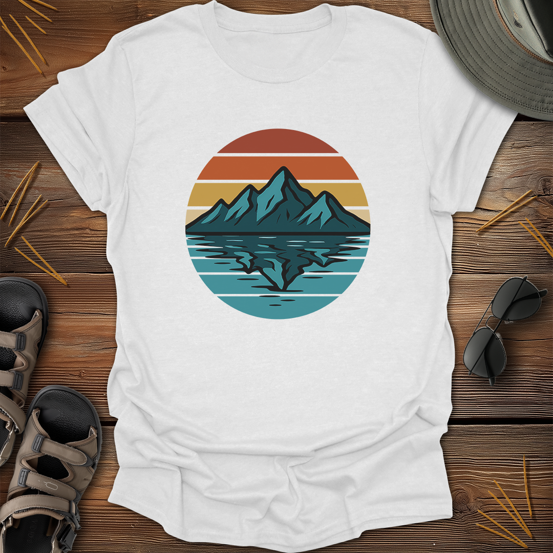 Retro Mountain Lake Reflection T-Shirt