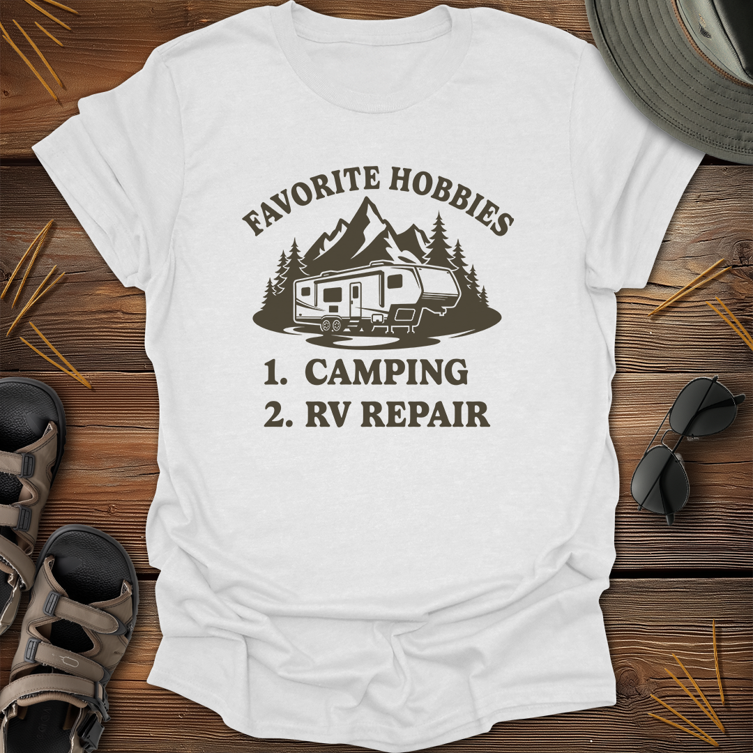 Favorite Hobbies Camping RV Repair Fifth Wheel T-Shirt