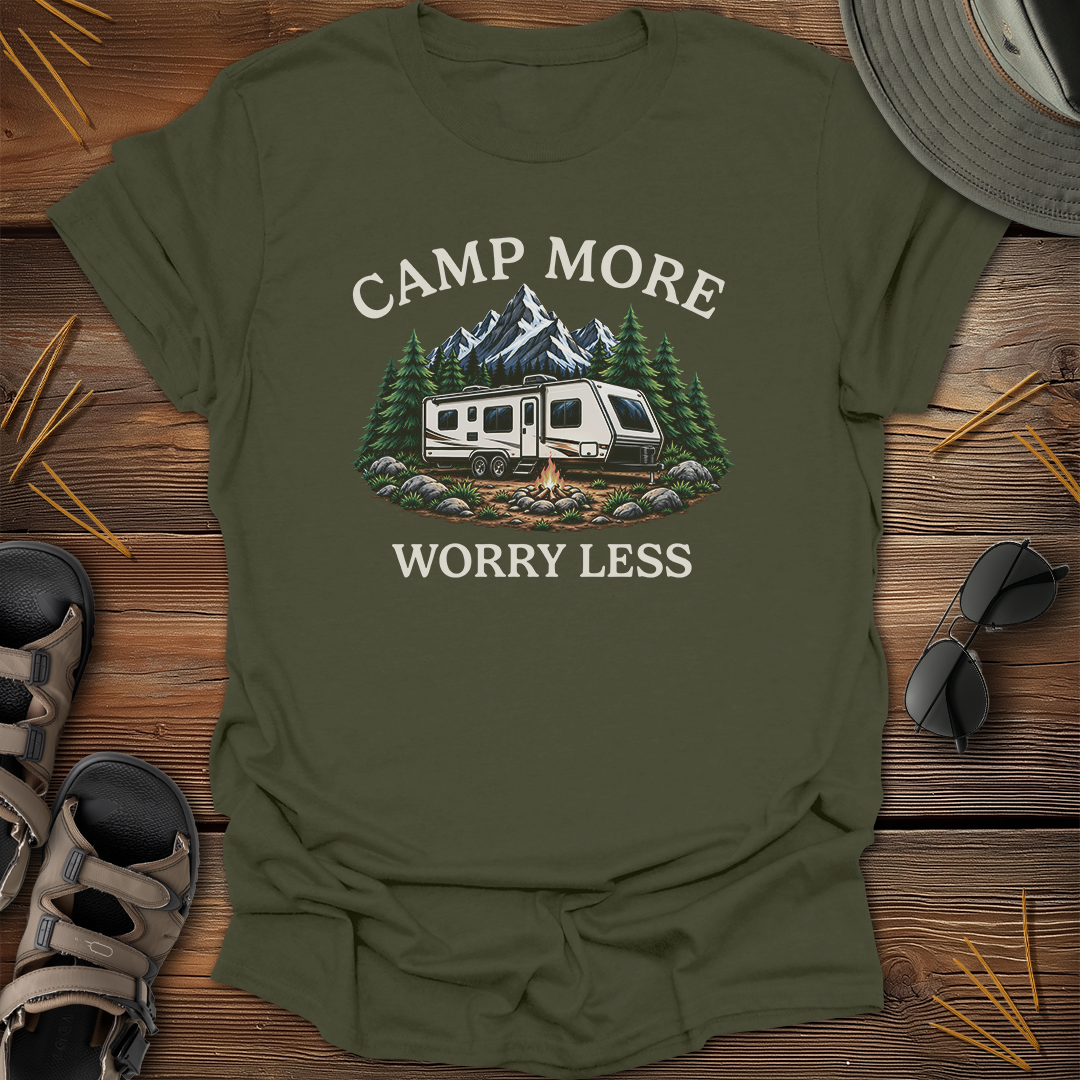 Camp More Worry Less Graphic T-Shirt