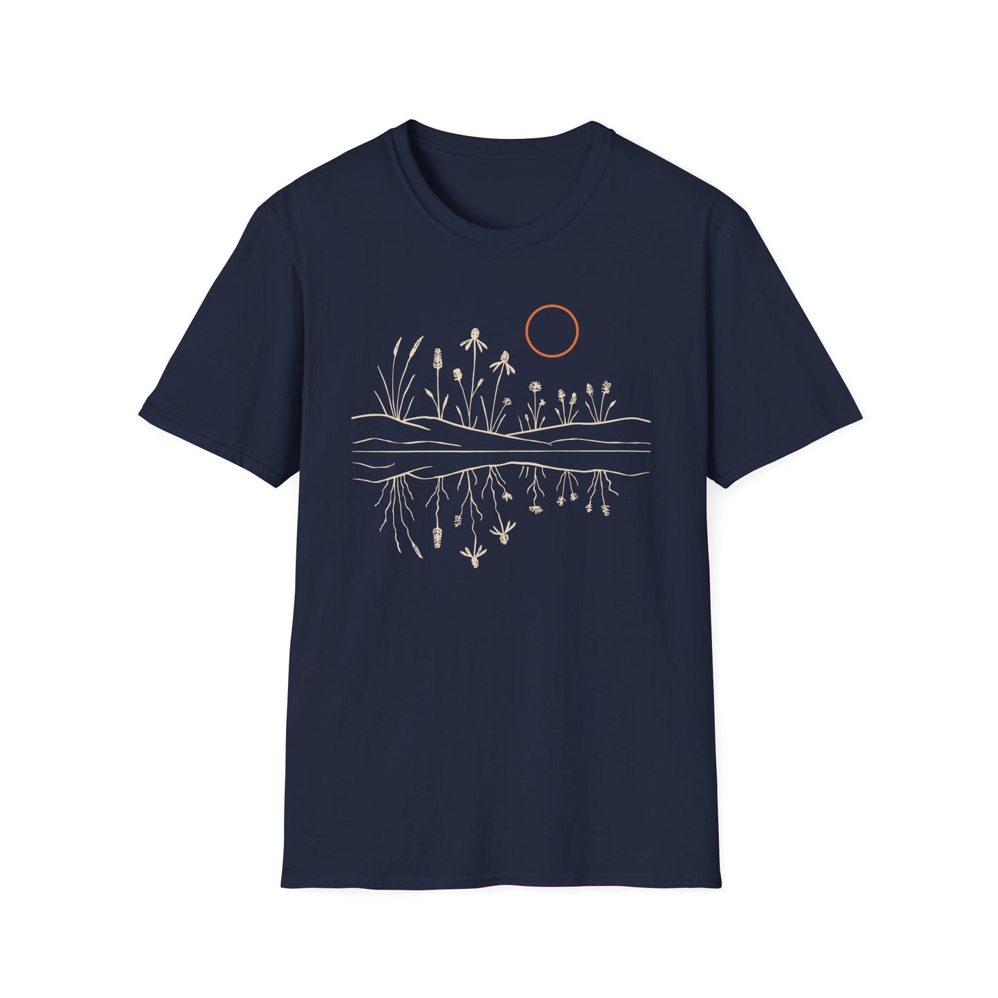 Midwest Prairie Reflection Drawing T-Shirt
