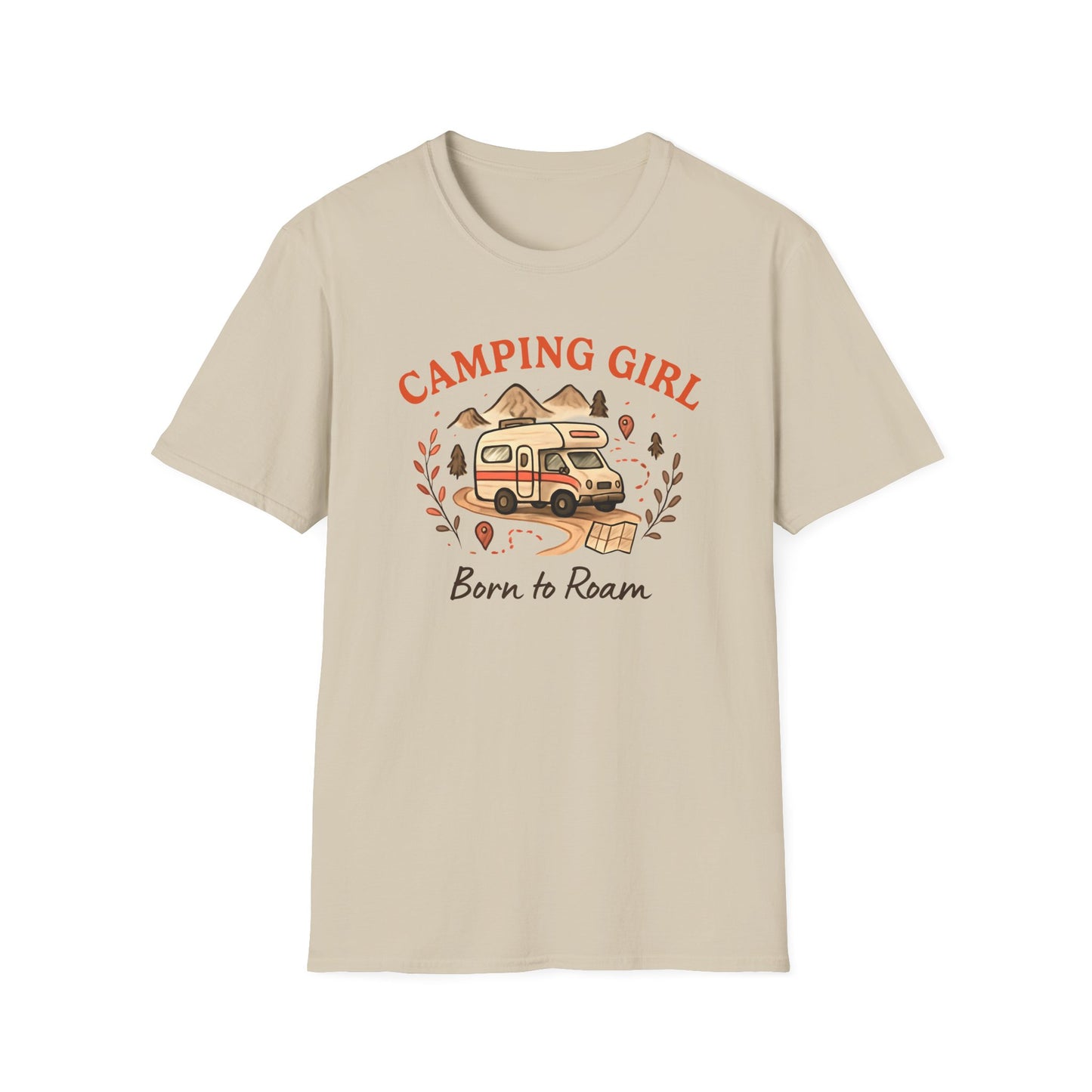 Camping Girl Born to Roam T-Shirt