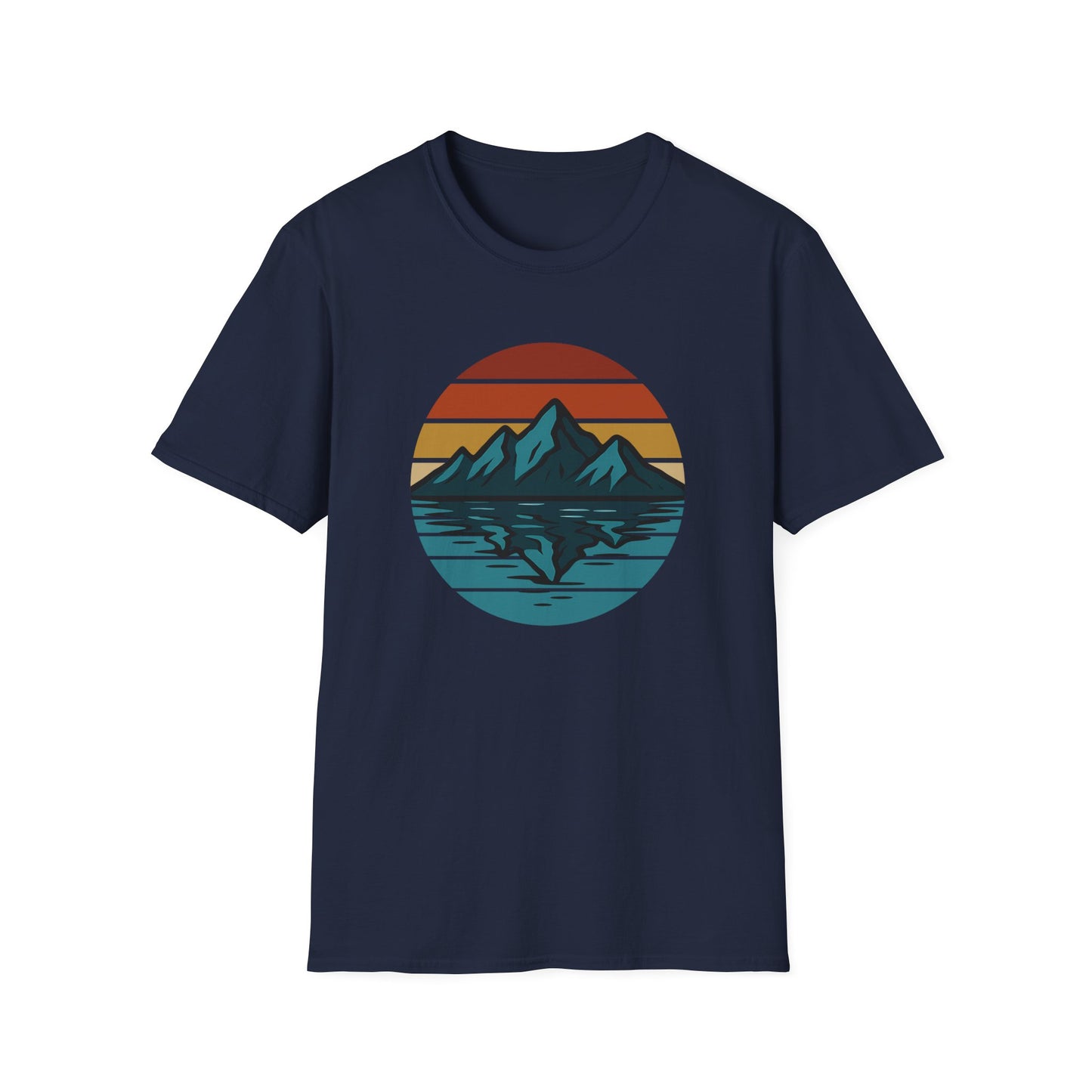Retro Mountain Lake Reflection T-Shirt