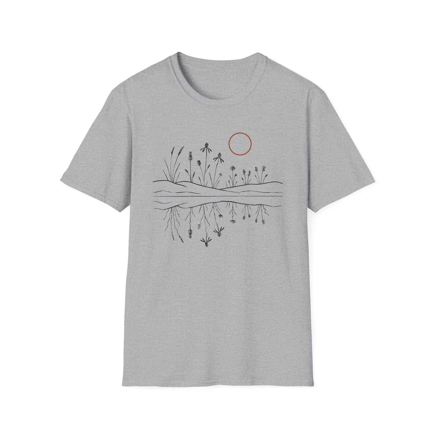 Midwest Prairie Reflection Drawing T-Shirt