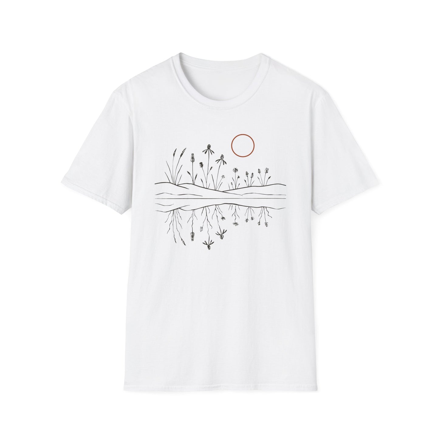 Midwest Prairie Reflection Drawing T-Shirt