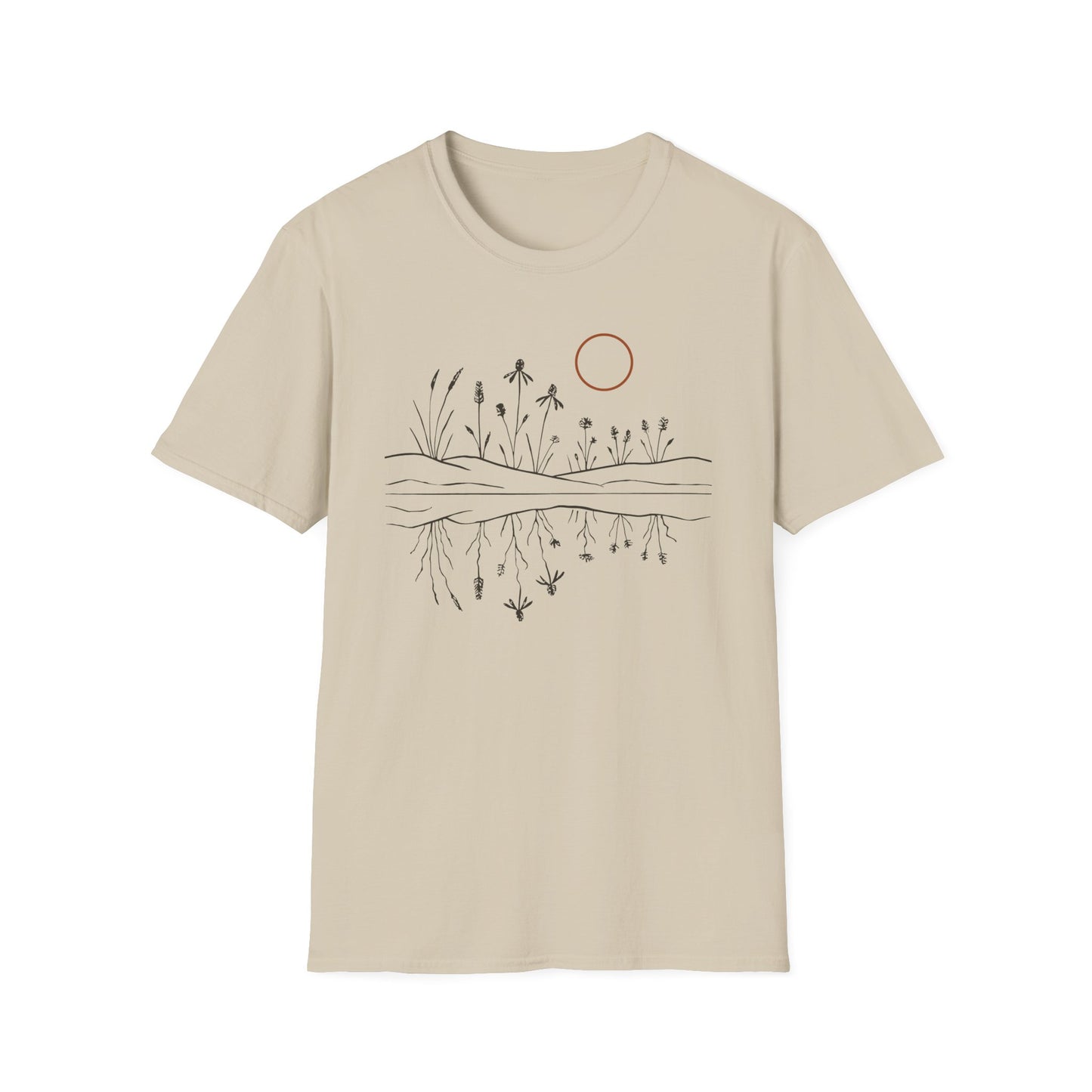 Midwest Prairie Reflection Drawing T-Shirt
