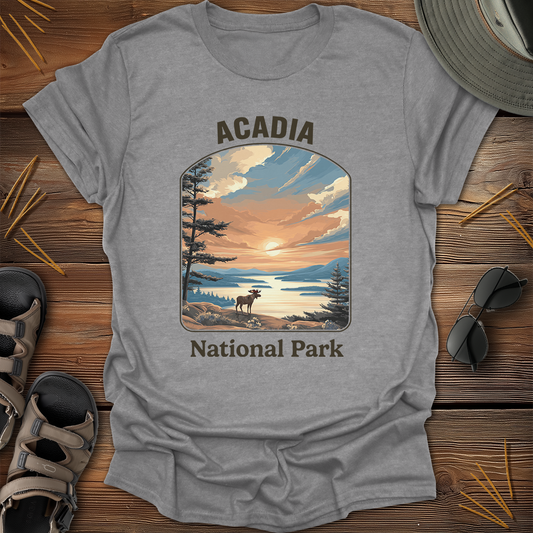 Acadia National Park Vintage Sunset T-Shirt