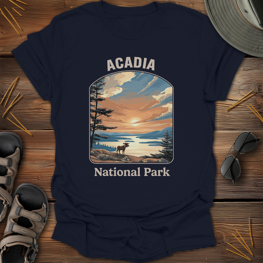 Acadia National Park Vintage Sunset T-Shirt