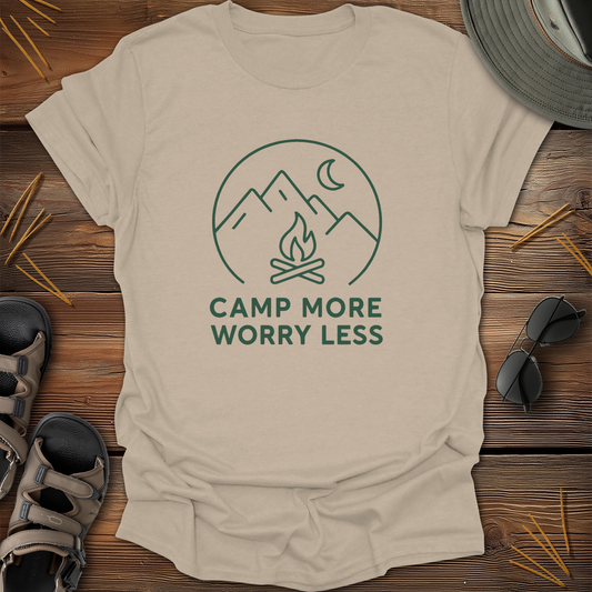 Camp More Worry Less Drawing T-Shirt