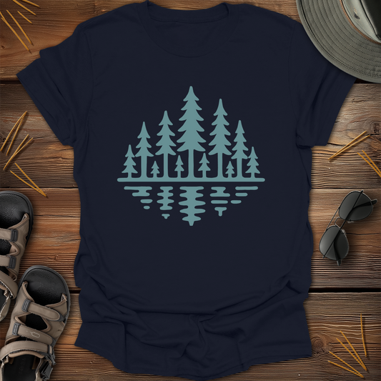 Forest Reflection Drawing T-Shirt