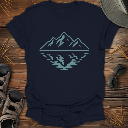 Mountain Reflection Dark Graphic T-Shirt