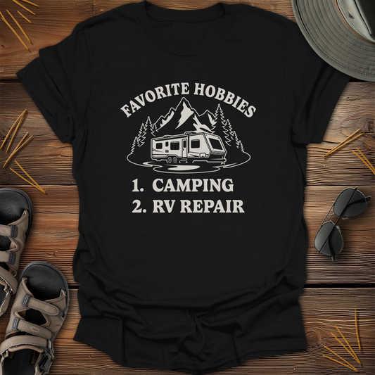 Favorite Hobbies Camping RV Repair Graphic T-Shirt