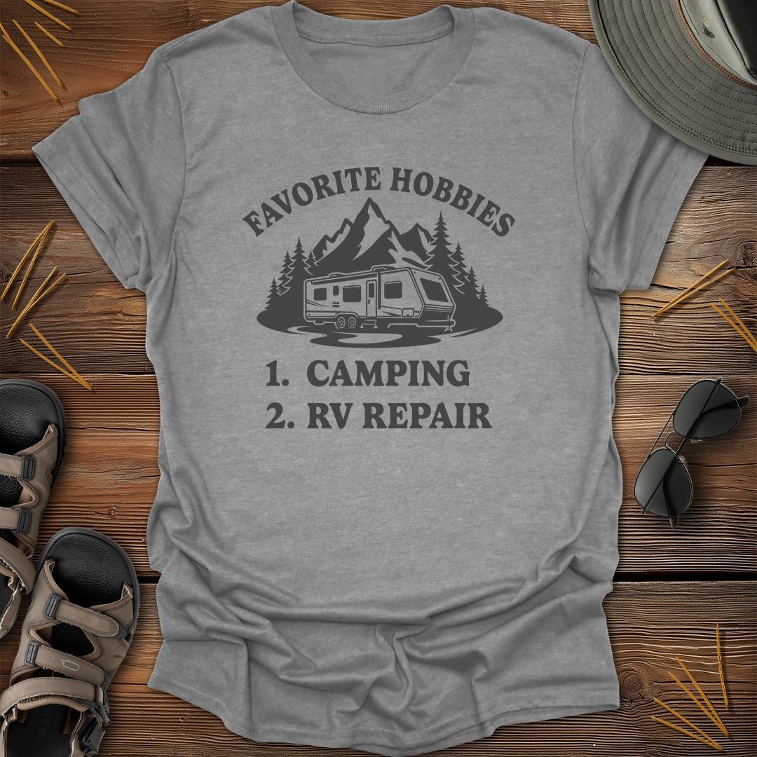 Favorite Hobbies Camping RV Repair Graphic T-Shirt