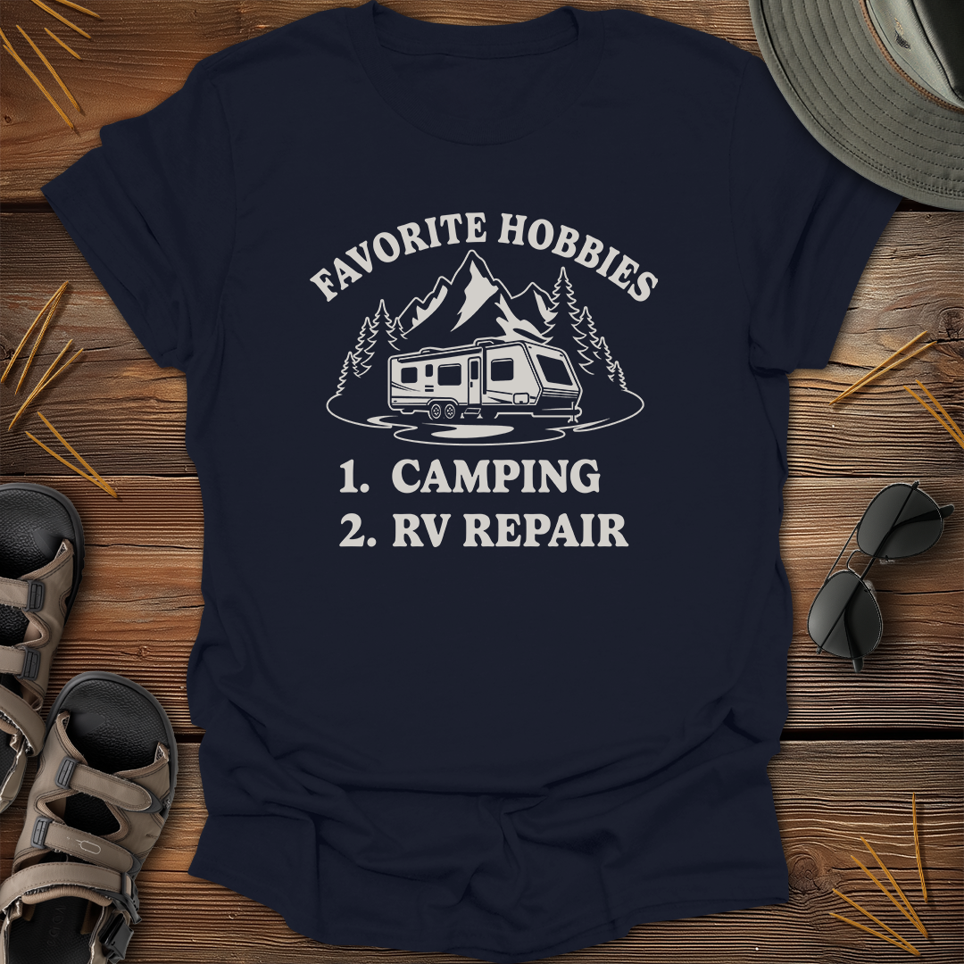 Favorite Hobbies Camping RV Repair Graphic T-Shirt